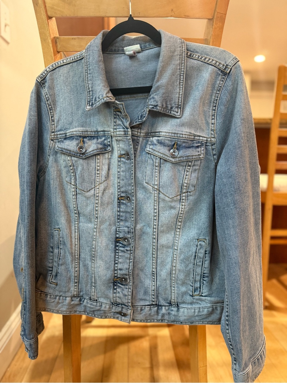 Merona Light Wash Denim Jacket in Faded Blue